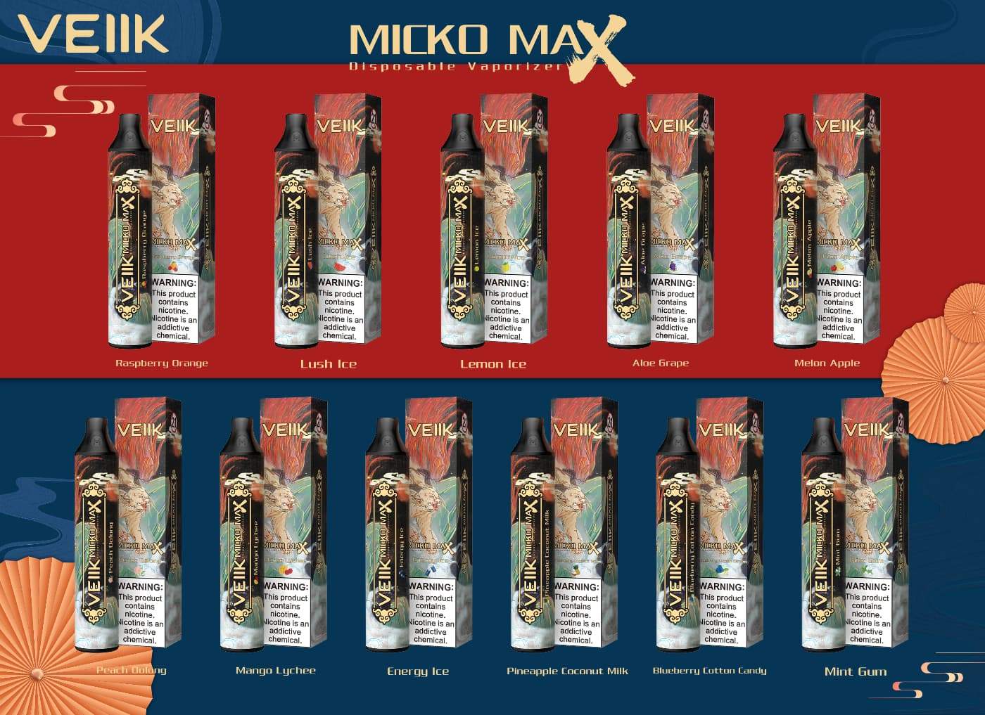 VEIIK MICKO MAX Disposable Vape 1500 Puffs wholesale in stock