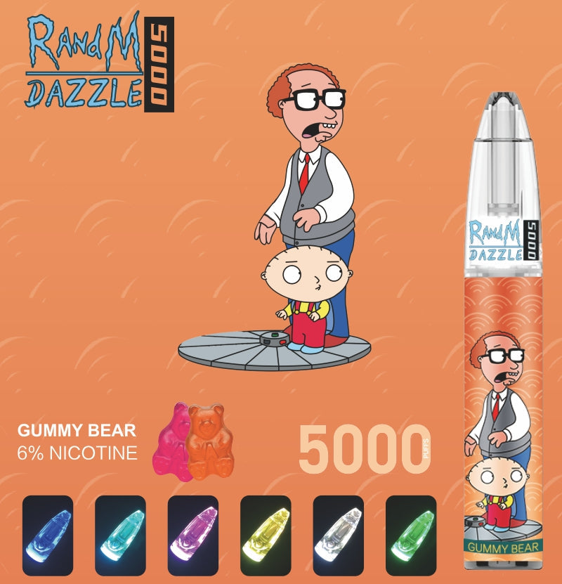 RM Dazzle 5000 RGB Light Glowing Disposable Vape 5000 Puffs wholesale in stock