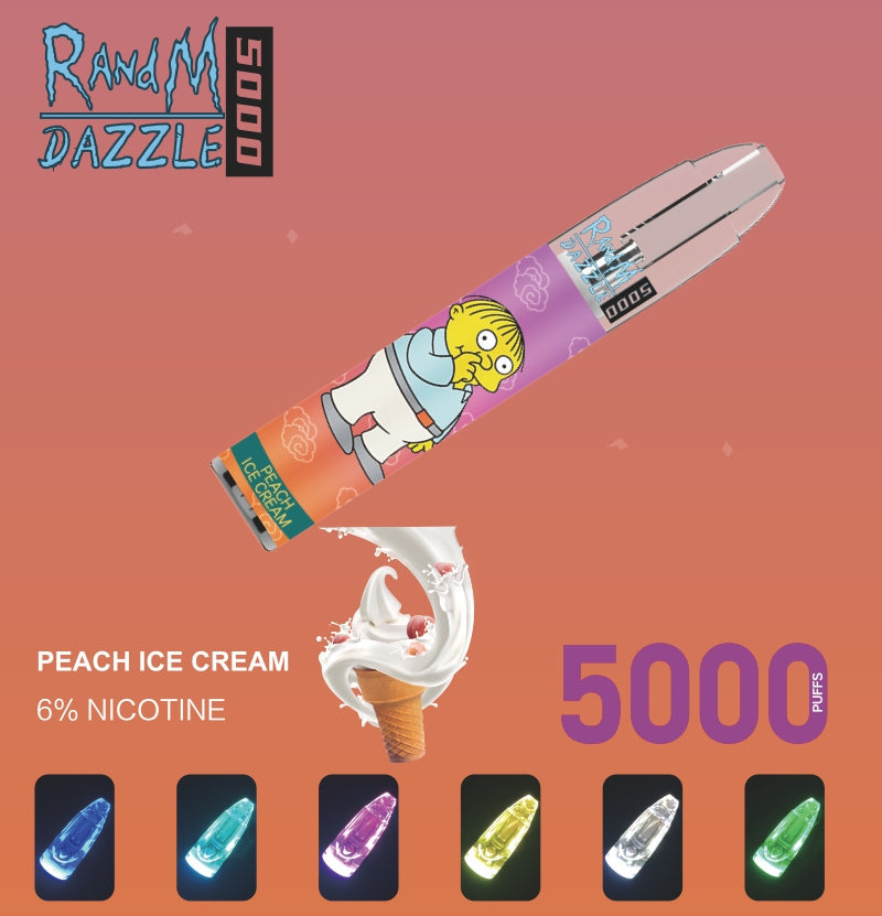 RM Dazzle 5000 RGB Light Glowing Disposable Vape 5000 Puffs wholesale in stock