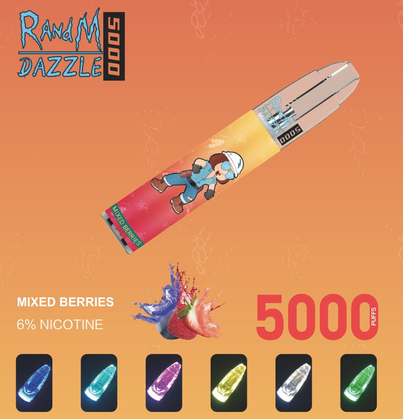 RM Dazzle 5000 RGB Light Glowing Disposable Vape 5000 Puffs wholesale in stock